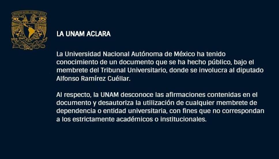 UNAM desconoce documento del Dr. López Betancourt