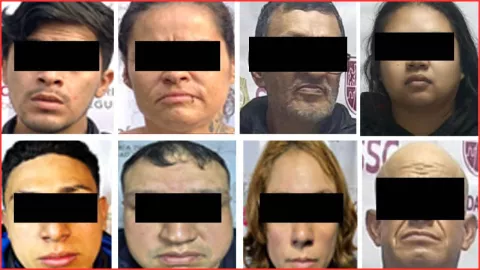 En total, fueron detenidas ocho personas: cinco hombres de 63, 51, 37, 25 y 18 años, y tres mujeres de 37, 34 y 32 años.