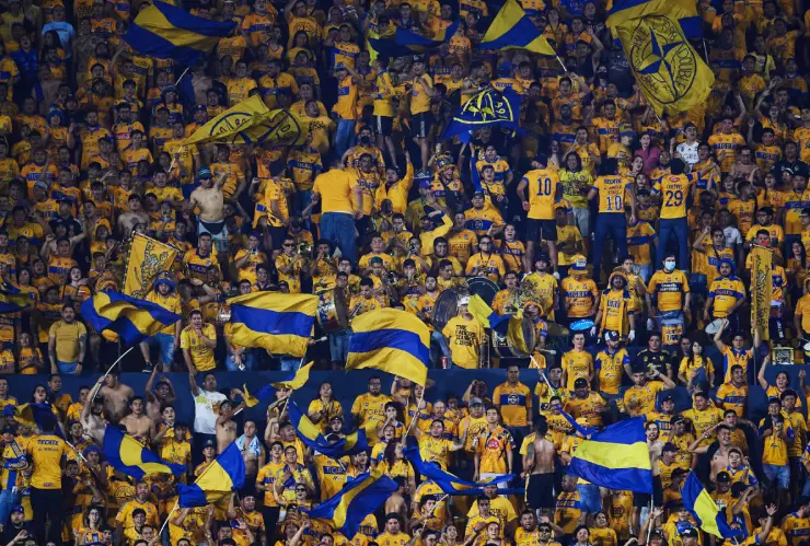 Aficionados de Tigres en el Estadio Universitario
