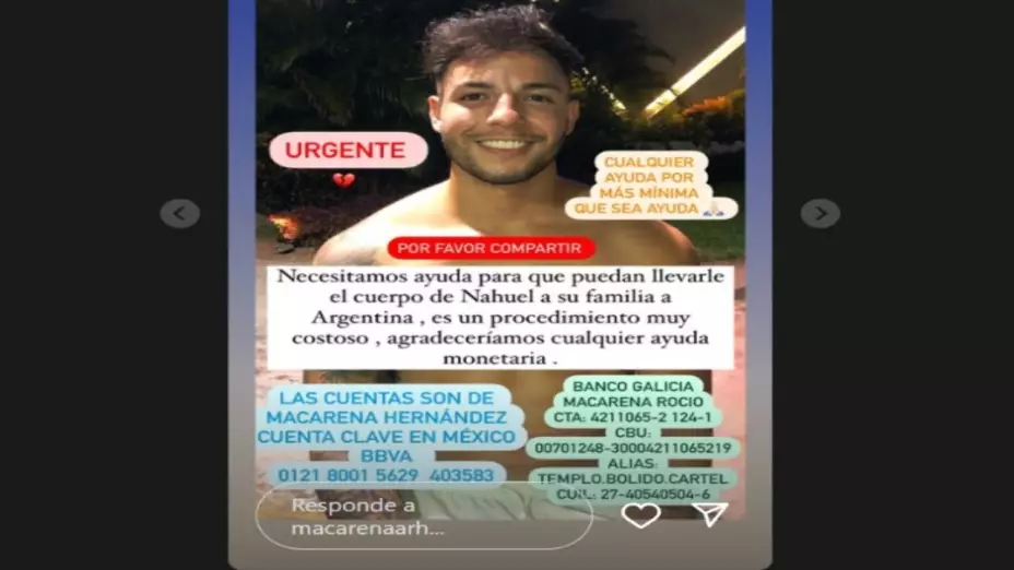 Macarena Hernández, novia de Nahuel López, pide ayuda para que el cuerpo regrese a Argentina.