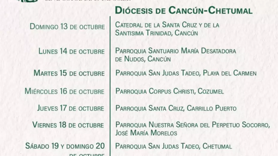 calendario san judas Tadeo quintana roo