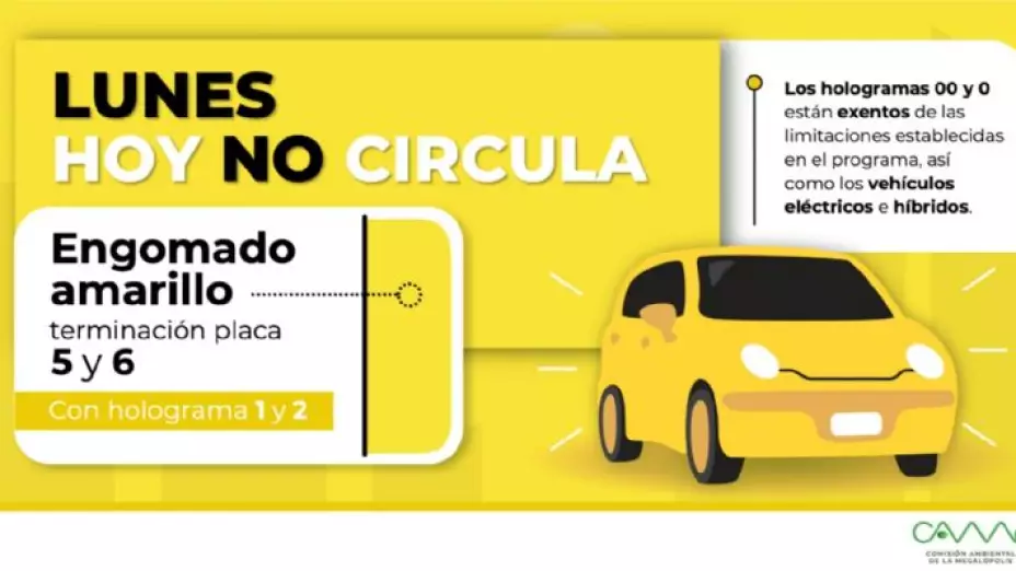 Programa Hoy No Circula: Los autos que descansan el lunes en la CDMX y Edomex