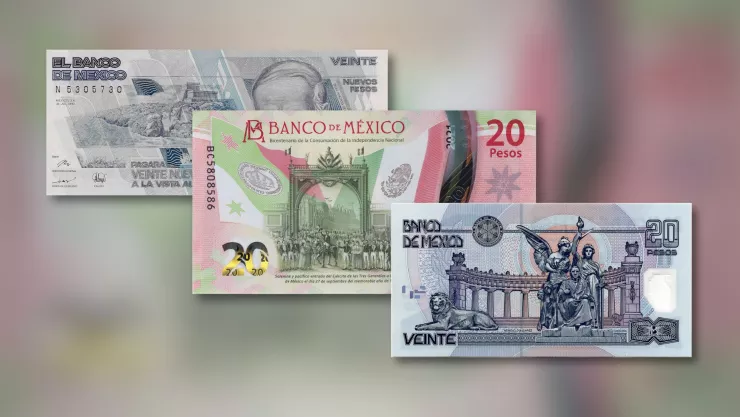 billetes con la Bandera del Ejército de las Tres Garantías.jpg