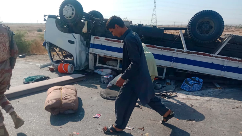 Lugar de un ataque suicida en Sibi, Pakistán.