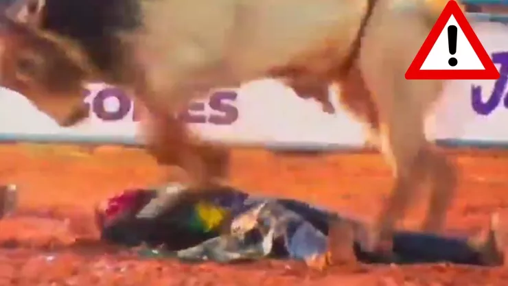 VIDEO SENSIBLE: Momento exacto en que un toro terminó brutalmente con la vida de un jinete durante un jaripeo en Brasil 