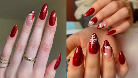 23 modelos de uñas navideñas elegantes y sencillas: puedes usarlas en cortas o largas y se ven preciosas