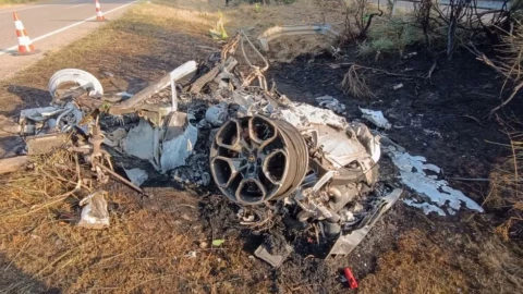 Así quedó el auto de Diogo Jota tras el fuerte accidente.