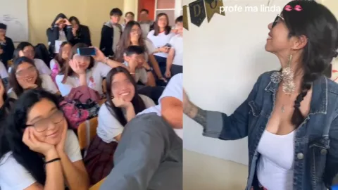 VIDEO: Maestra capta la atención de sus alumnos por su gran belleza