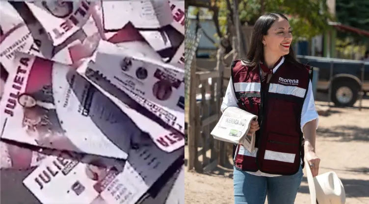 Exigen a la morenista Julieta Ramírez recoger su basura electoral en Mexicali.