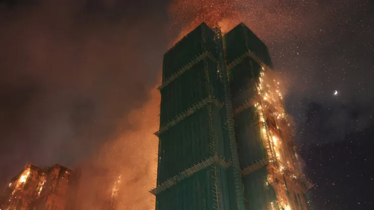Incendio en tai po, Hong Kong, el 16 de noviembre de 2025.