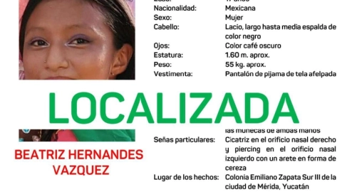 Tras 9 días DESAPARECIDA al sur de Mérida, la adolescente Brenda es LOCALIZADA Y ENTREGADA a sus familiares