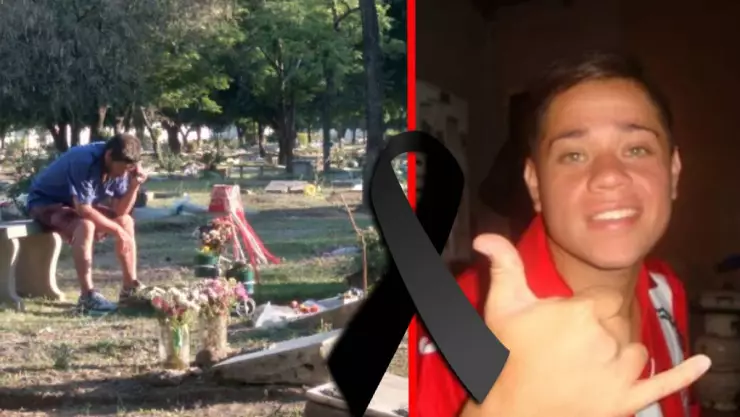 Papá visita la tumba de su hijo y escucha partido de su equipo favorito