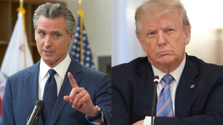 Gavin Newsom, gobernador de California, y Donald Trump, presidente de Estados Unidos