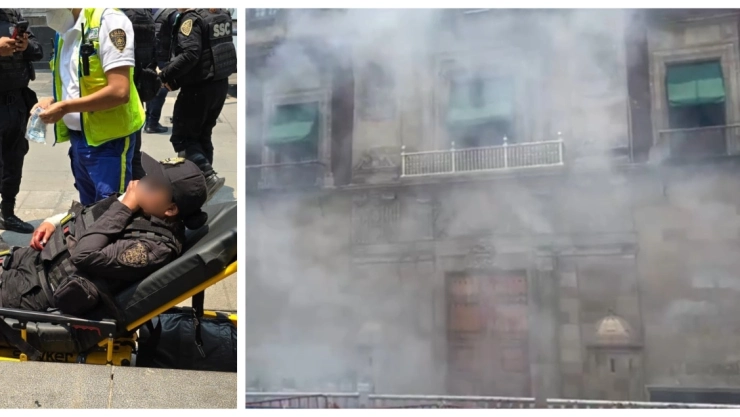 Encapuchados atacan con petardos Palacio Nacional; hay 26 policías heridos