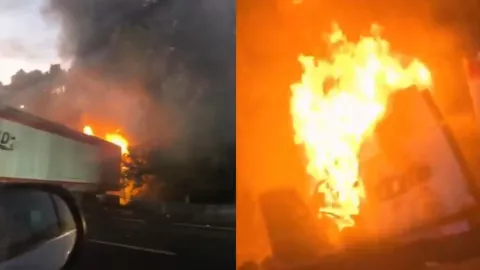 Impactante accidente en la México–Toluca: tráiler arde y cierran carriles