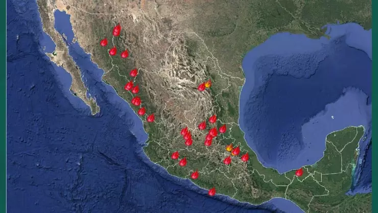 incendios activos en México