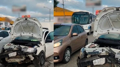 Se registra fuerte accidente automovilístico en la salida Tuxtla Gutiérrez- Chiapa de Corzo 