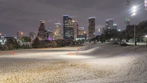 Calles de Texas nevadas
