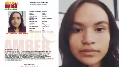 Alerta Amber Dulce Nahomi Livas Ramos Ciudad Juárez Chihuahua