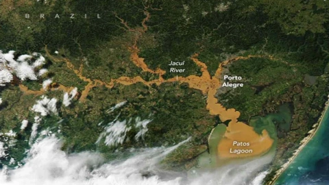 NASA revela fotos desde el espacio de las inundaciones en Brasil