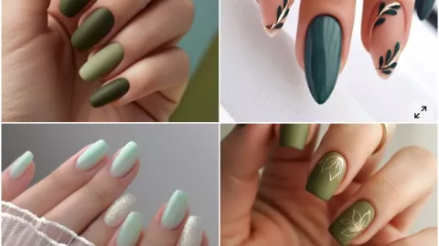 uñas verdes diseños para año nuevo