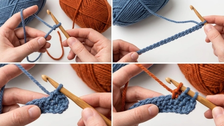 Cómo tejer crochet con dos colores: tutorial paso a paso para principiantes