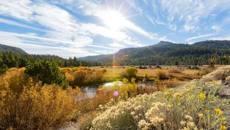 una bonita mañana otoñal en Hope Valley en el Lake Tahoe, CA.