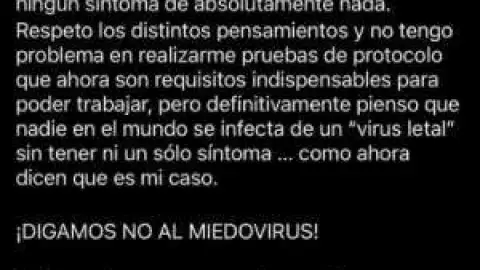 Paty Navidad reconoció que dio positivo en una prueba PCR a la que se sometió, sin embargo, aseguró estar completamente sana.