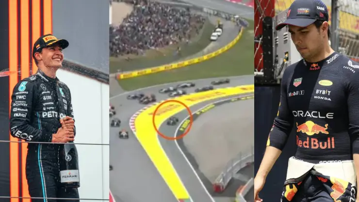 ‘Trampa’ de Russell le quitó el podio a Checo Pérez en GP de España Horner