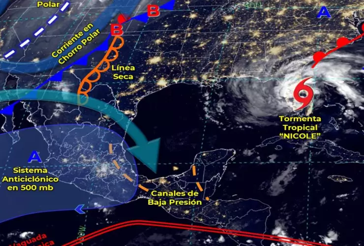 Clima 10 de noviembre:Pronostican chubascos en la Península de Yucatán