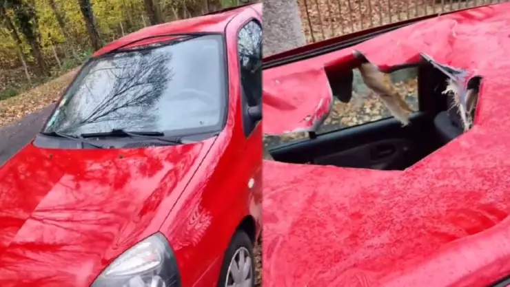 VIDEO: ¿Lluvia de meteoros? Presunto meteorito se impactó contra un carro
