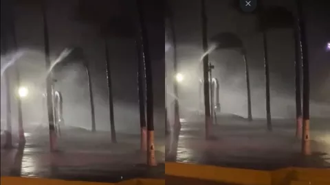 Así se ve la llegada del Huracán Lidia a Puerto Vallarta