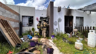 Incendio San Juan del Rio, perrito y su dueño rescatados