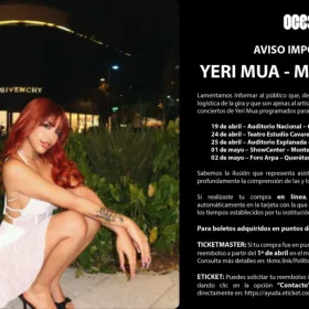 De Última Hora: Yeri Mua cancela su gira en México y esto se sabe