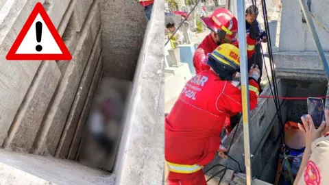 FOTOS FUERTES: Así rescataron a un abuelito de 80 años tras caer en una fosa mientras pintaba la tumba de su esposa en Guadalajara 