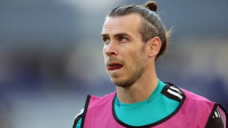 Gareth Bale en entrenamiento del Real Madrid ante el Liverpool