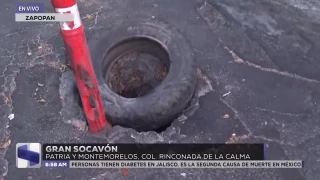 Socavón frete a escuela
