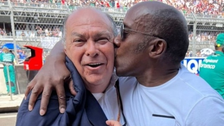 papá de checo pérez beso papá lewis hamilton