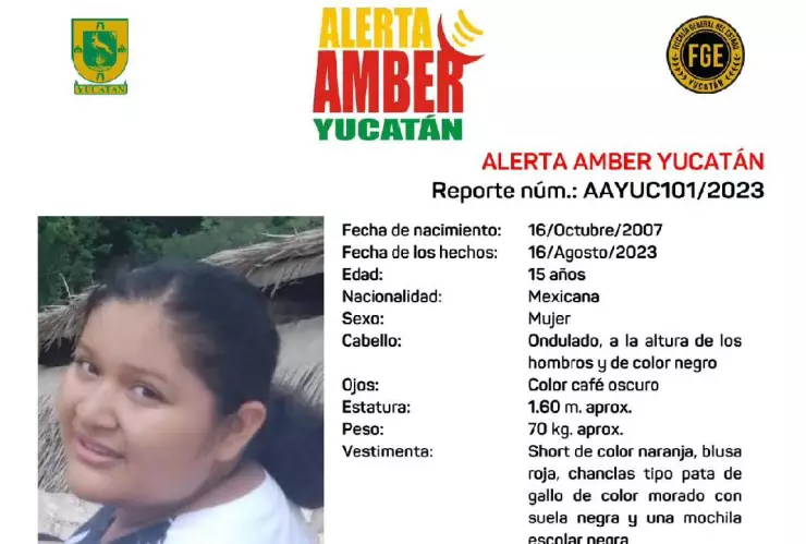 FOTO Alerta Amber por desaparición de quinceañera