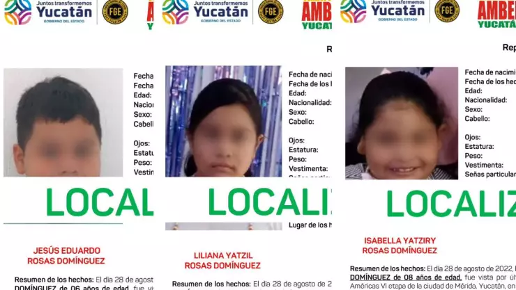 Localizan a hermanitos desaparecidos en Yucatán