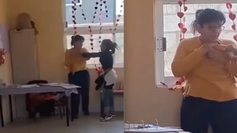 agresión maestra preescolar