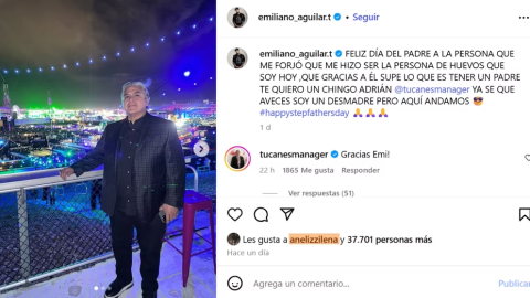 Así reaccionó la esposa de Pepe Aguilar al mensaje que su hijastro, Emiliano Aguilar subió por el Día del Padre