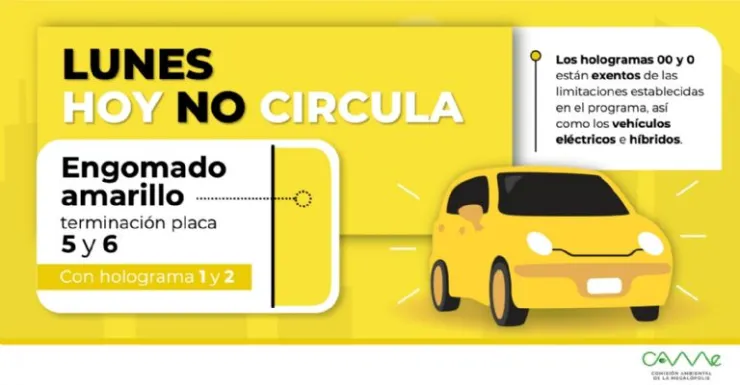 Programa Hoy No Circula: Los autos que descansan el lunes en la CDMX y Edomex