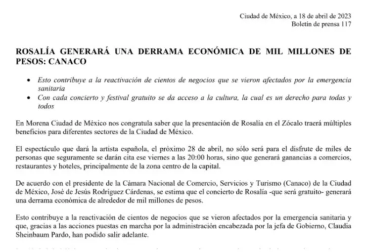 Concierto-Rosalía-Zócalo-CMDX-derrama-económica
