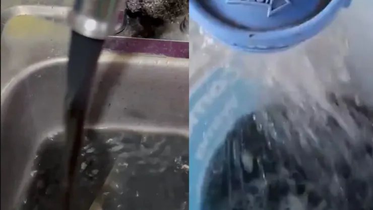 Sucia y con olor a caño, así llega el agua a la colonia Álamo Industrial