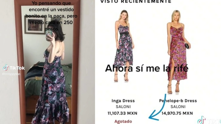 Mujer compra vestido de 11 mil pesos en 250.