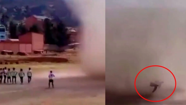 ¡Increíble! Remolino sorprende a futbolistas en pleno partido en La Paz, Bolivia