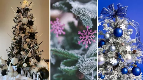 Árbol monocromático: Navidad sofisticada y armónica con una paleta de color definida.