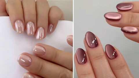 Ideas uñas nude glass