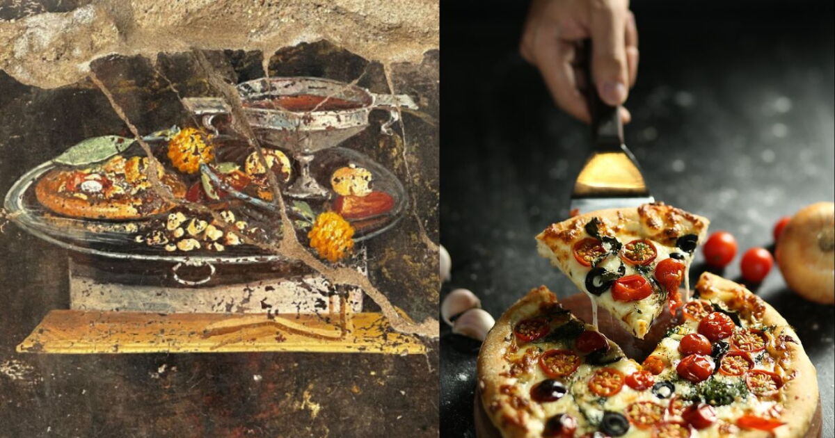 Descubren la primer Pizza del mundo en un mural en Pompeya